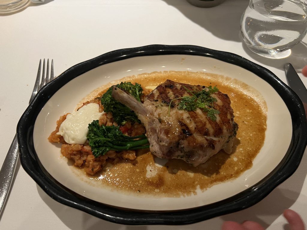 Slow Roasted Herbed Tuscan Pork Chop  | Celebrity Ascent Cruise Food Reviews and Pictures