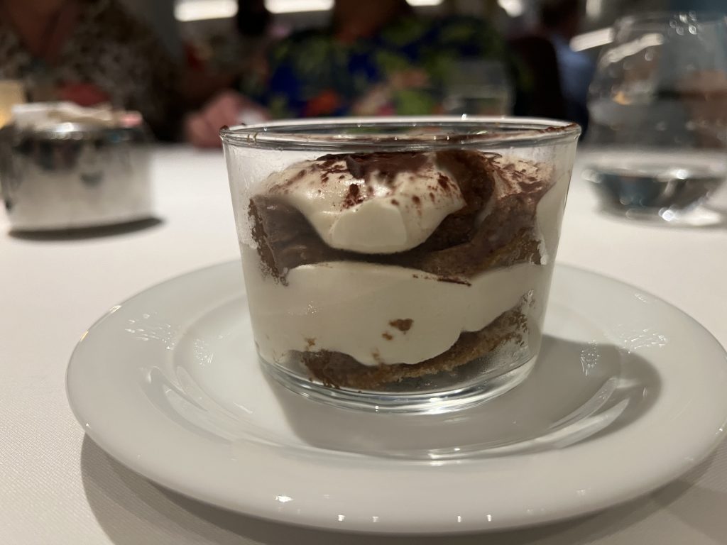 Side View Tiramisu Dessert | Celebrity Ascent Cruise Food Reviews and Pictures