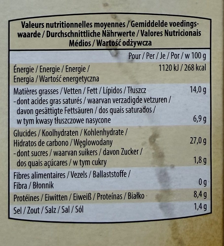 Aldi Tesoros Del Sur Beef Empanadas Review — Nutrition Facts Photo