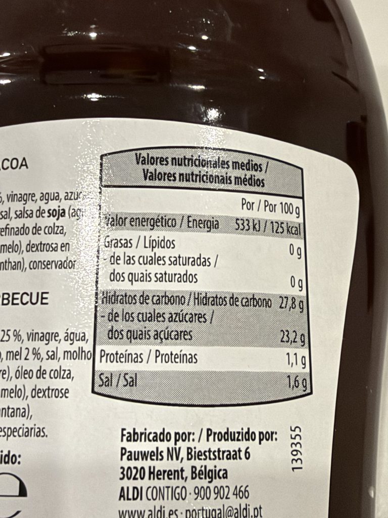 Aldi BBQ Sauce Review — Honey Barbecue Sauce Nutrition Facts | Aldi Portugal Finds