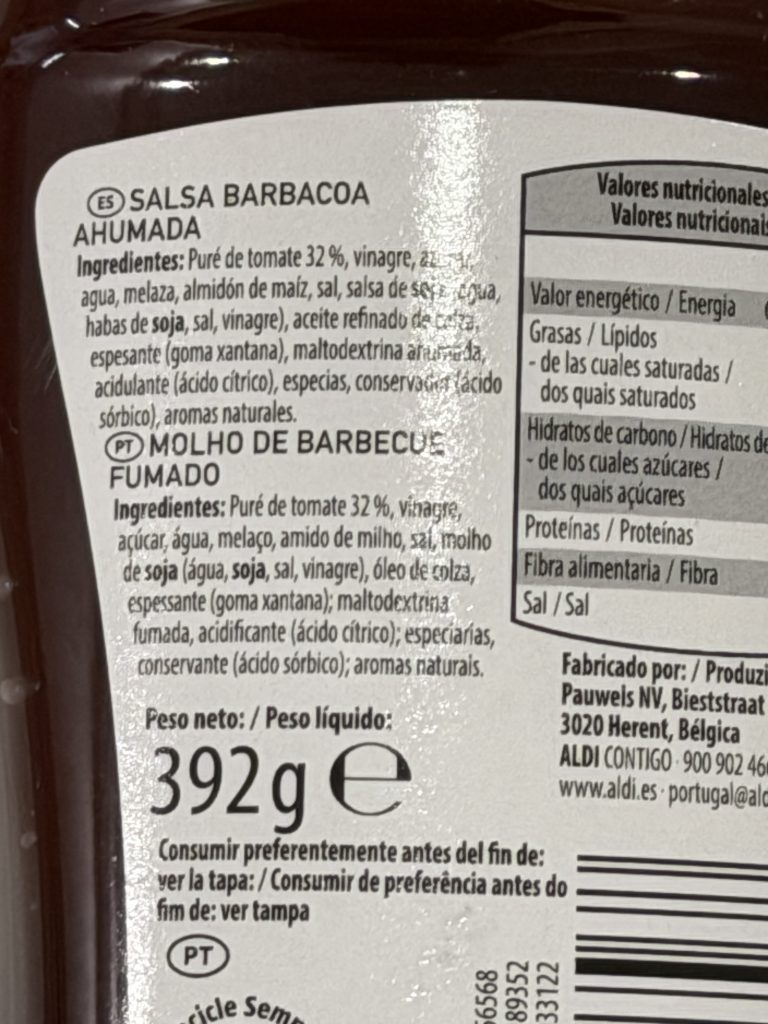 Aldi BBQ Sauce Review — Smoky Barbecue Sauce Ingredients | Aldi Portugal Finds