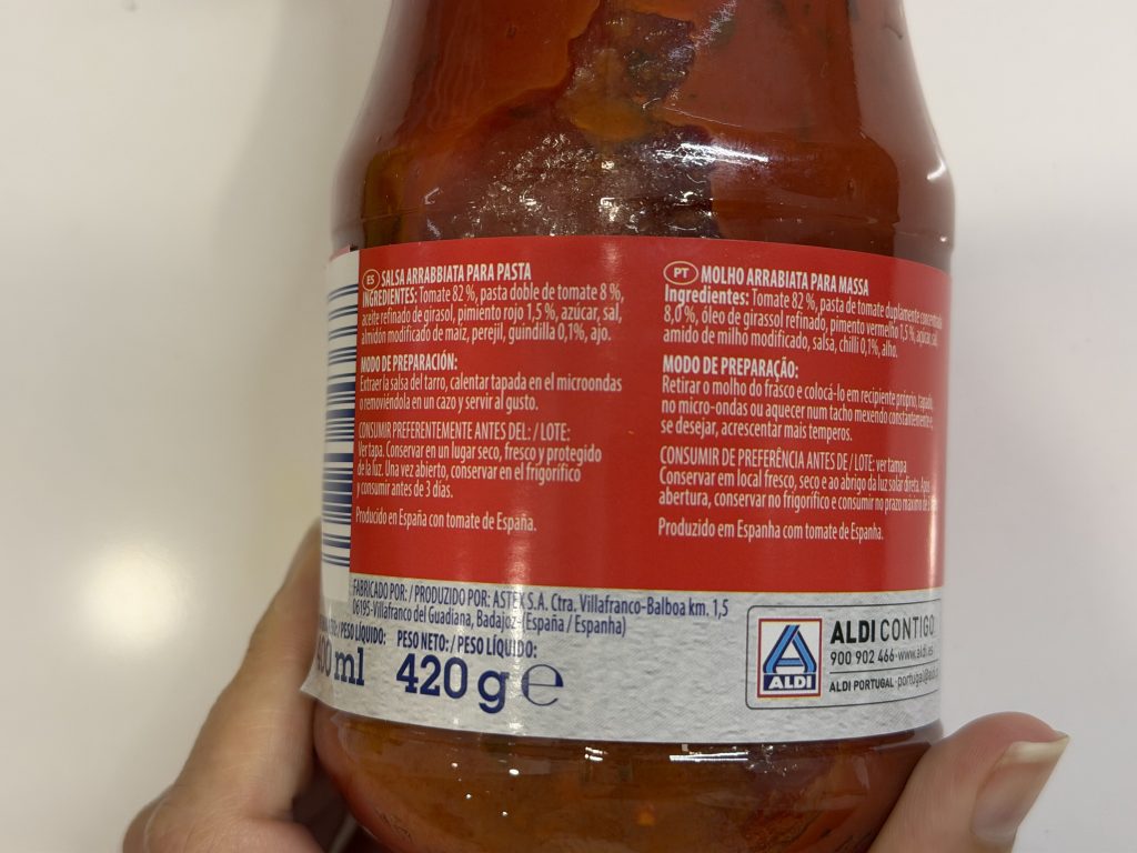 Cucina Arrabbiata Sauce Review — Ingredients | Aldi Finds Portugal 