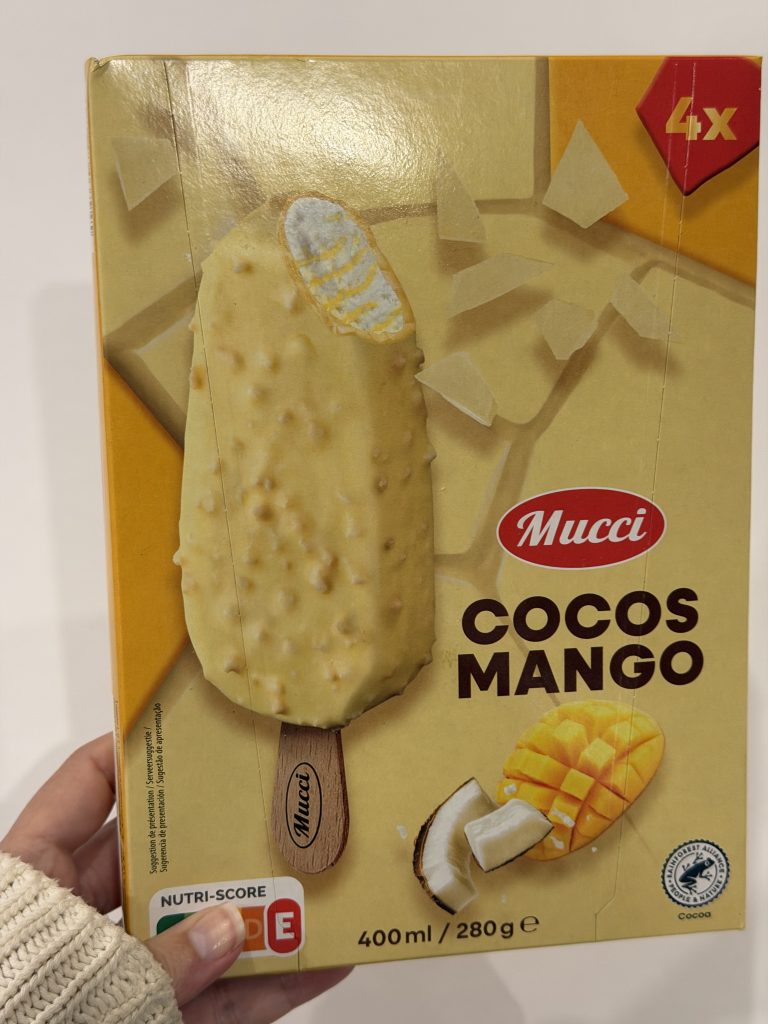 Mucci Cocos Mango Gelado (Aldi Coconut Mango Ice Cream) Review —  Box | Aldi Finds Portugal