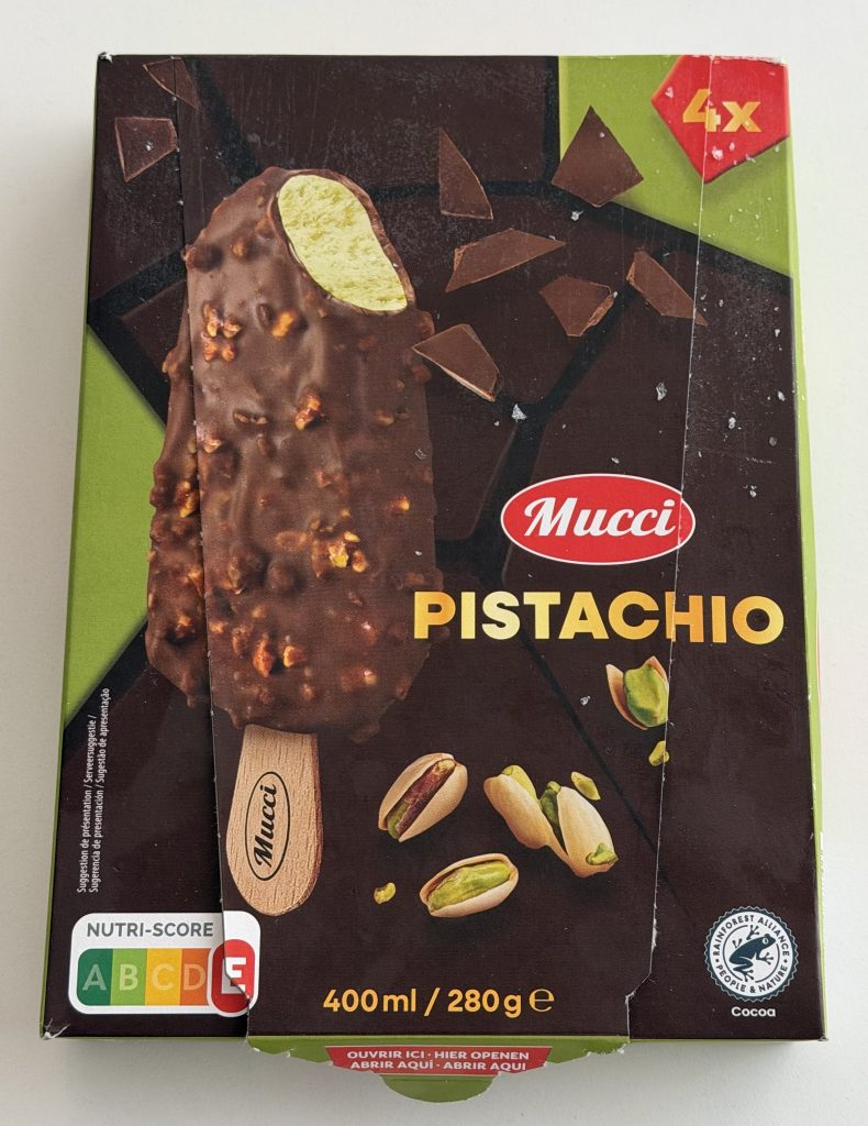 Aldi Mucci Pistachio Ice Cream Review — Box | Aldi Portugal Product Reviews