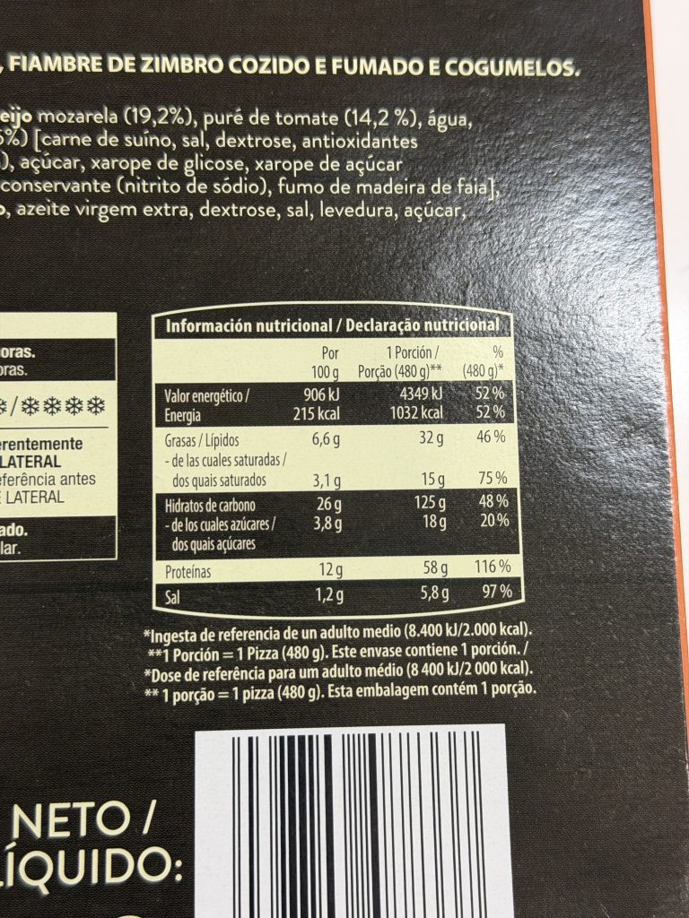 Pizza Gigante Review — Fiambre Fumado com Cogumelos Smoked ham with mushrooms nutrition facts | Aldi Finds Portugal