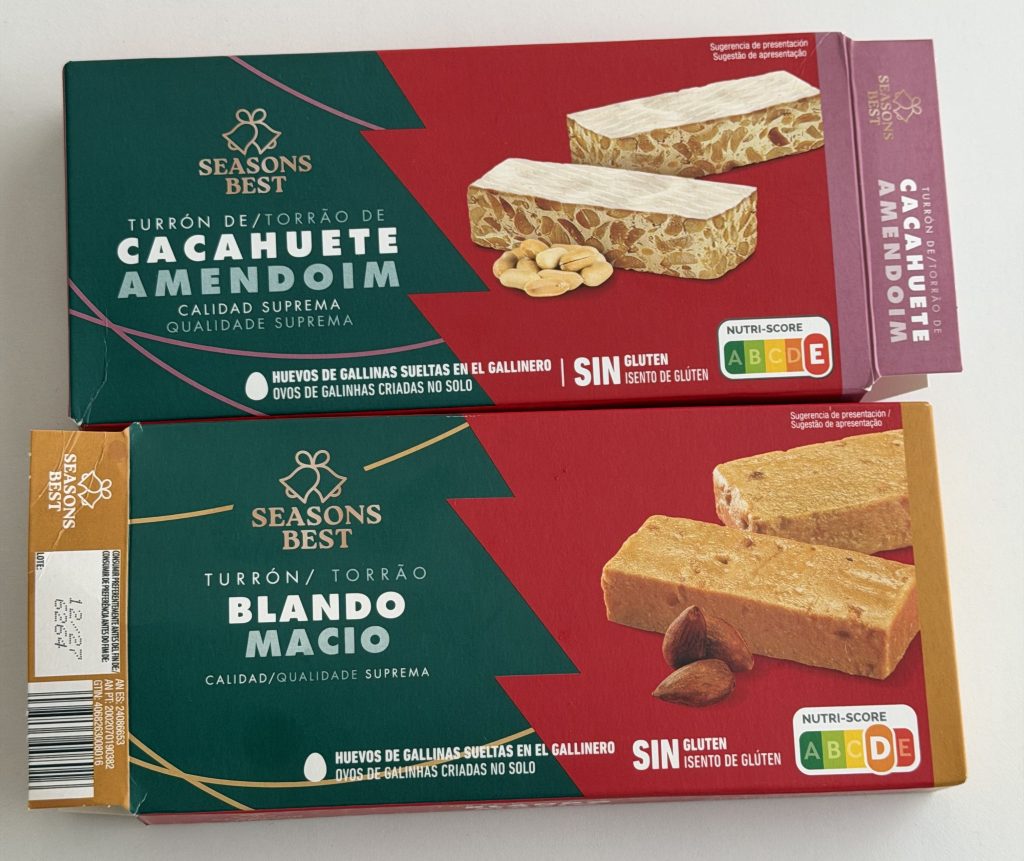 Aldi Seasons Best Turron — Cacahuete and Blando Boxes | Aldi Portugal Review