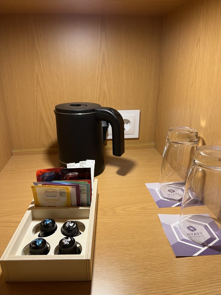 Hyatt Regency Lisbon Review Photos — In Room Coffee and Tea | Portugal Travel Blog