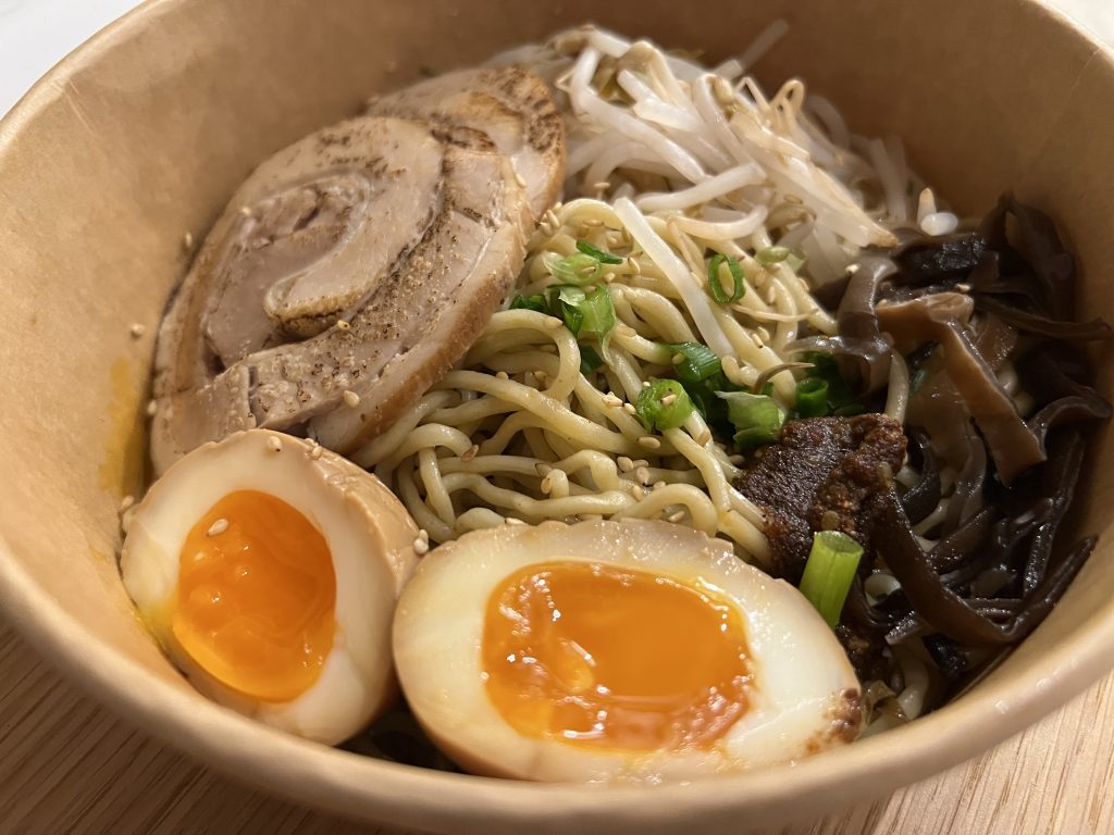 Hyatt Regency Lisbon Review Photos — Idea Ramen Delivery Bowl of Ramen Noodles and Toppings | Portugal Travel Blog