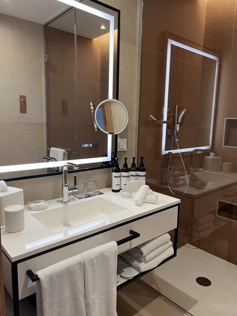 Hyatt Regency Lisbon Review Photos — Bathroom sink with mirror | Portugal Travel Blog