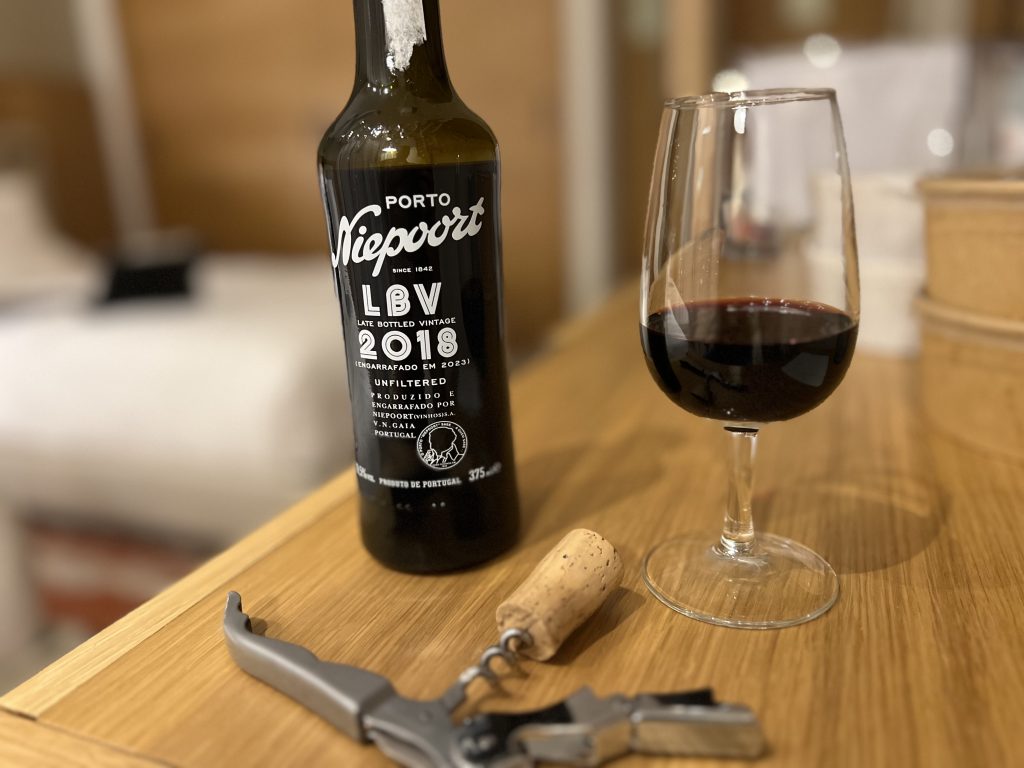 Hyatt Regency Lisbon Review Photos — Glass of Port Wine in Room | Portugal Travel Blog