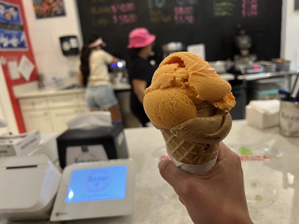 Azucar Ice Cream Company Review — Photo of Ice Cream Cone Mamey and Cafe Con Leche Ice Cream | Cuban Ice Cream in Little Havana, Miami | Calle Ocho