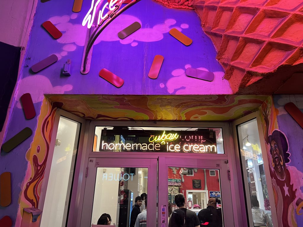 Azucar Ice Cream Company Review — Neon Sign Outside Front Door  | Homemade Cuban Ice Cream in Little Havana, Miami | Calle Ocho