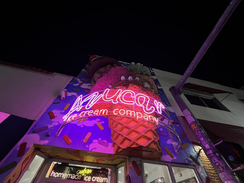 Azucar Ice Cream Company Review — Neon Sign Outside  | Cuban Ice Cream in Little Havana, Miami | Calle Ocho