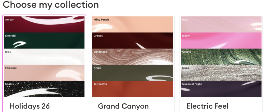 Manucurist Curated Rainbow Palettes 5 Shades Holidays26, Grand Canyon, and Electric Feel Collections — Manucurist Discounts Bundles!