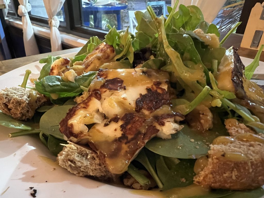 Meraki Greek Bistro Review Photos — Halloumi Salad with Paksimadi | Top Miami Happy Hour Restaurant Reviews