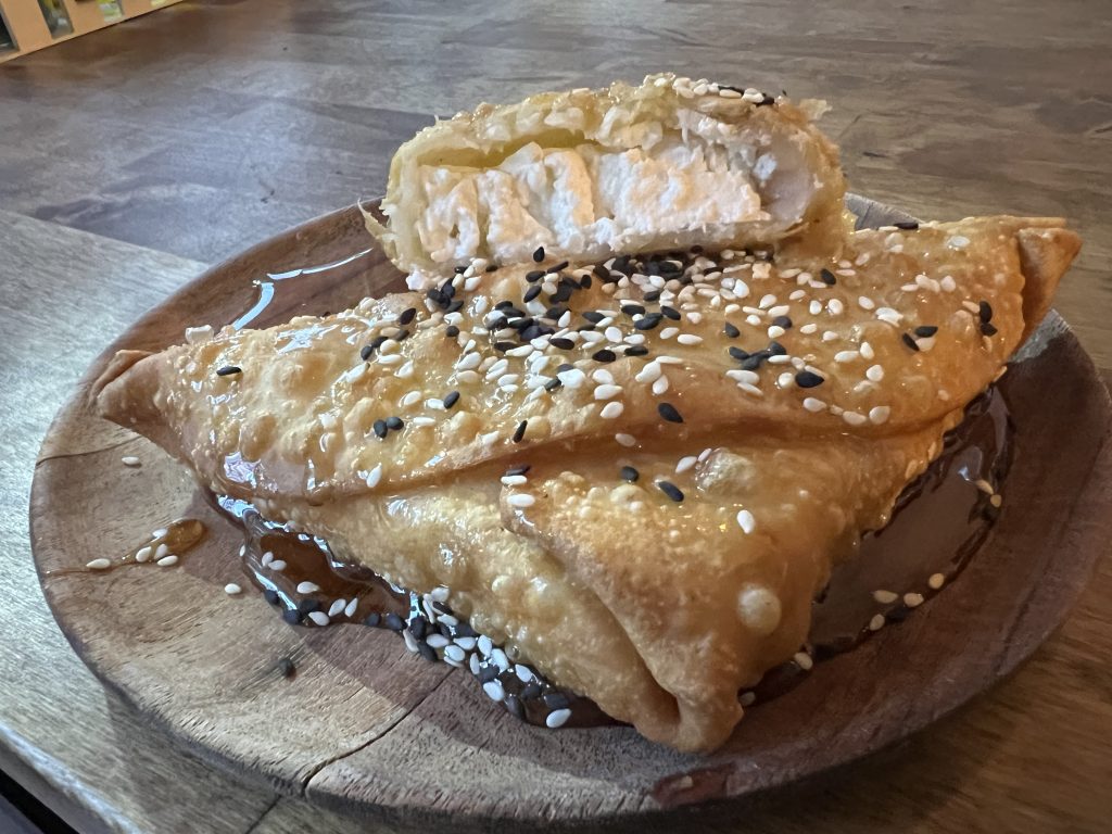 Meraki Greek Bistro Review Photos — Honey and Sesame Cheese Puffs Inside | Miami Happy Hour Restaurant Reviews