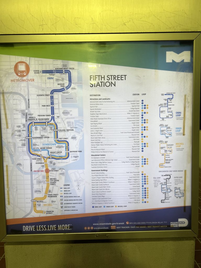 Miami Metromover Fifth Street Station Map
