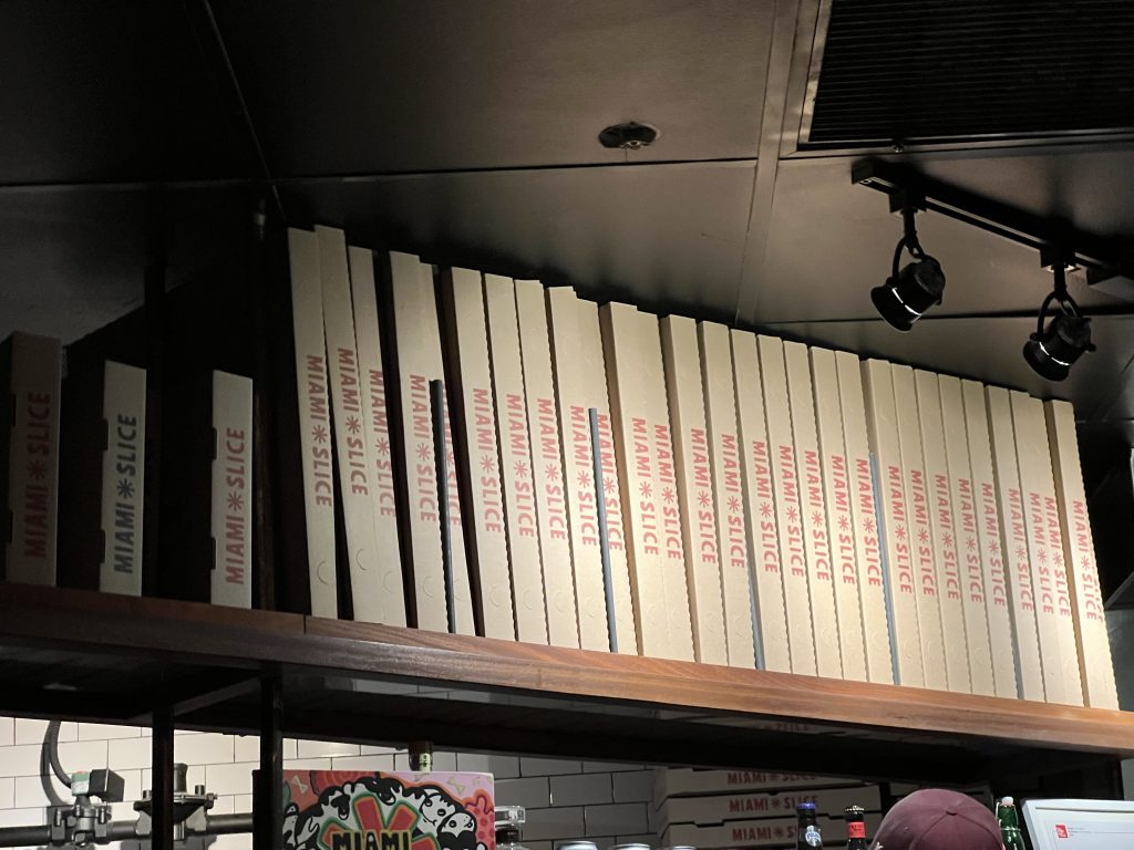 Miami Slice Review Photos — Pizza Box Bookshelf | Miami Restaurant Review