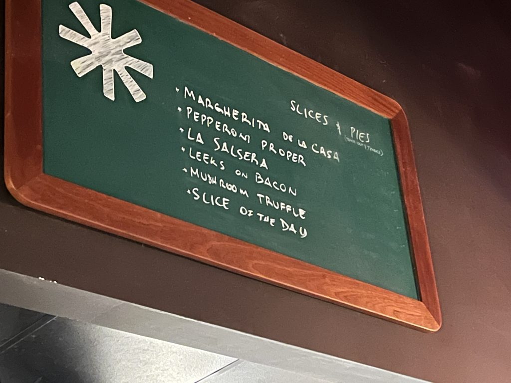 Miami Slice Review Photos — Slice of the Day Sign | Miami Restaurant Review