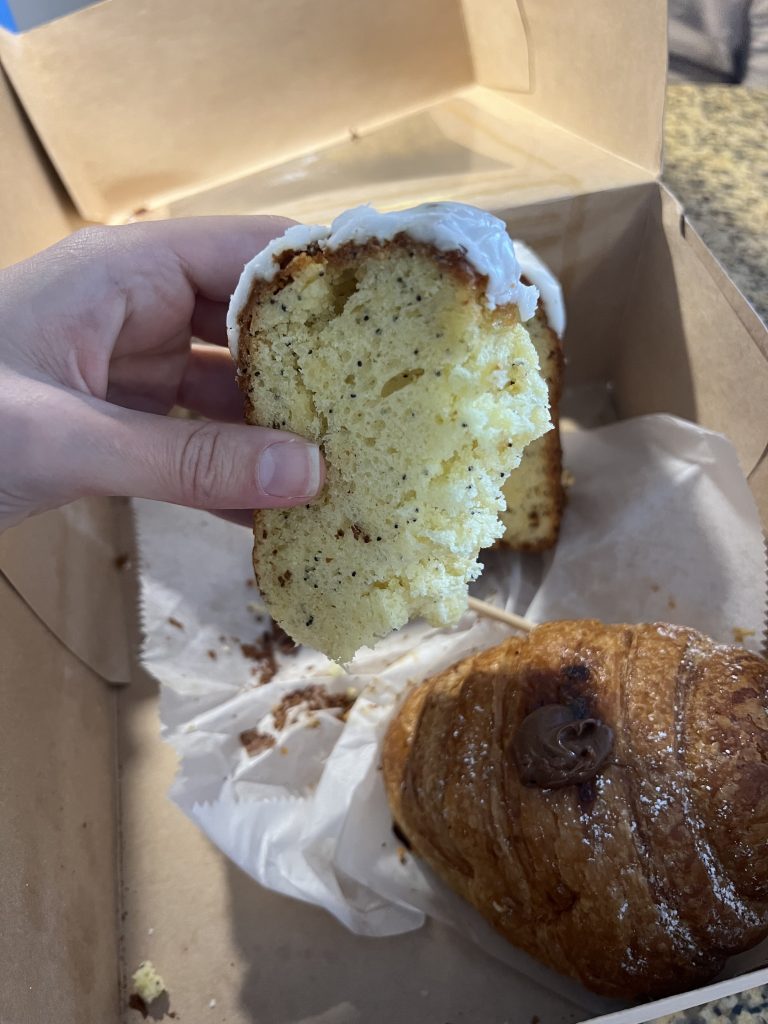 Raccoon Coffee & Kitchen Brickell Reviews — Iced Lemon Loaf Close Up | Too Good To Go Miami Discount